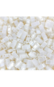 Miyuki half tila 5x2.4mm beads - Antique ivory pearl ceylon HTL-592